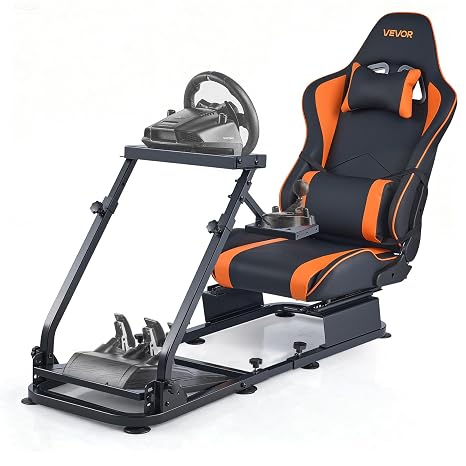 VEVOR Lenkradständer Simulator-Cockpit mit Doppelschienen-Doppelarm passend für Logitech G25 G27 G29 G920 G923 Thrustmaster T300RS TX F458 T500RS T3PA-PRO (F1/GT) und CSR-Pedale