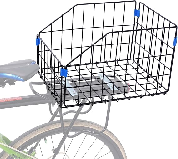 HOMEE Rear Bike Basket, Bicycle Cargo Storage Basket for Most Bike Racks