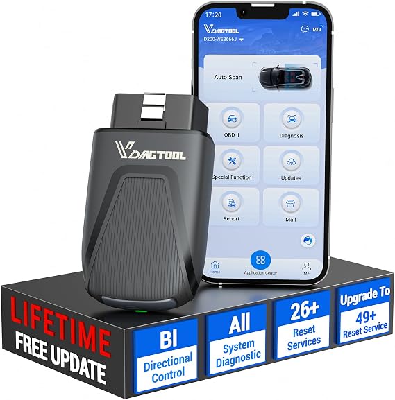 VDIAGTOOL D200 Bluetooth OBD2 Scanner with Bidirectional for iOS & Android