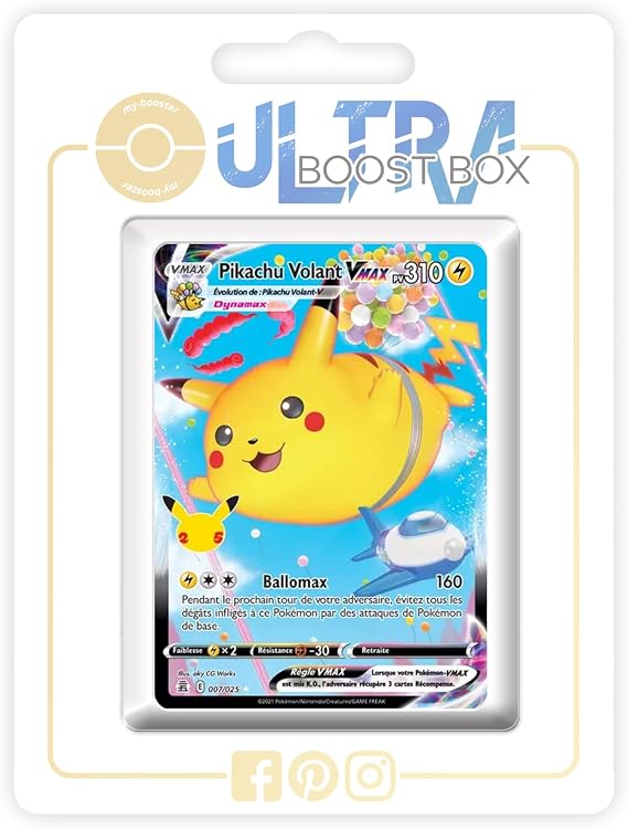 Pikachu Volant VMAX (Flying Pikachu VMAX) 007/025 - my-booster X Épée et Bouclier - Célébrations - 25 ans - Box of 10 Pokemon French Cards