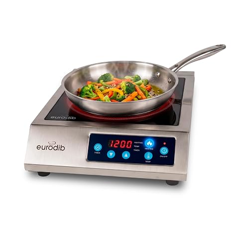 eurodib Commercial Induction Cooktop, 1800W Single Burner, Touch C CI1800