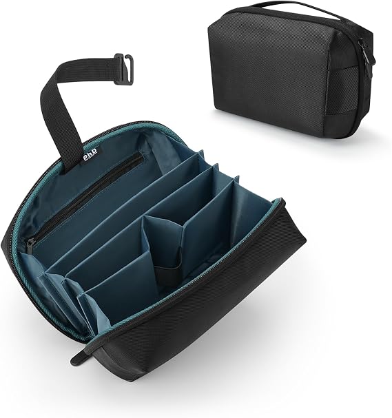 Yinke Travel Toiletry Bag for Men, Large Hanging Toiletry Organizer, Water-resistant Bathroom Toiletries Organizer, Black, 060104