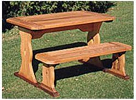 Woodcraft Project Paper Plan to Build Table and Bench - Material Not Included