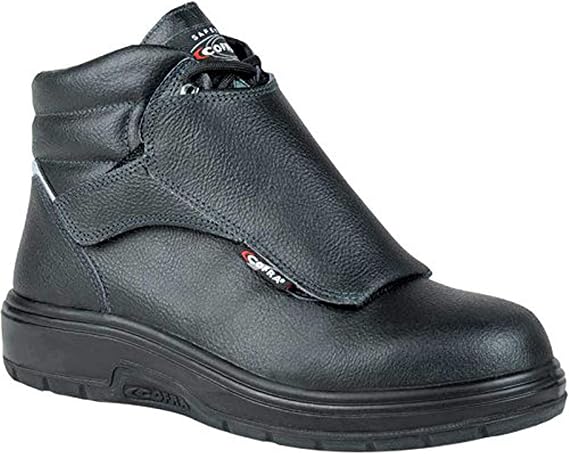 COFRA Leather Work Boots - Heat Shield Treadless Footwear with Composite Safety Toe & Heat Defender Nitrile Rubber Outsole - Size 10.5 Black