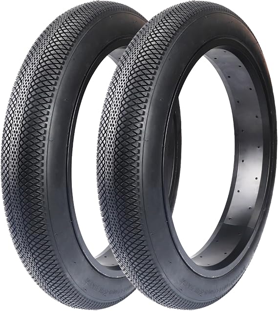 2 Pack E-Bike Tire Fat BMX Bike Tire 20"x3" (76-406) 24"x3" (76-507) with Tubes Compatible Replacement Bicycle Tire for Mountain Snow and Beach Bike