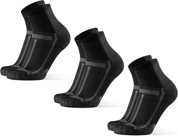 DANISH ENDURANCE Quarter Lightweight Compression Running Socks - 3 Pairs