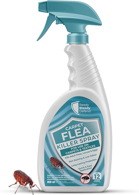 Flea Killer Spray for Carpets - 650ML - Effective Flea Treatment for the Home, Powerful Flea Formula for House Carpets, Household Flea Spray, Flea Killer for Home, Long-Lasting Control