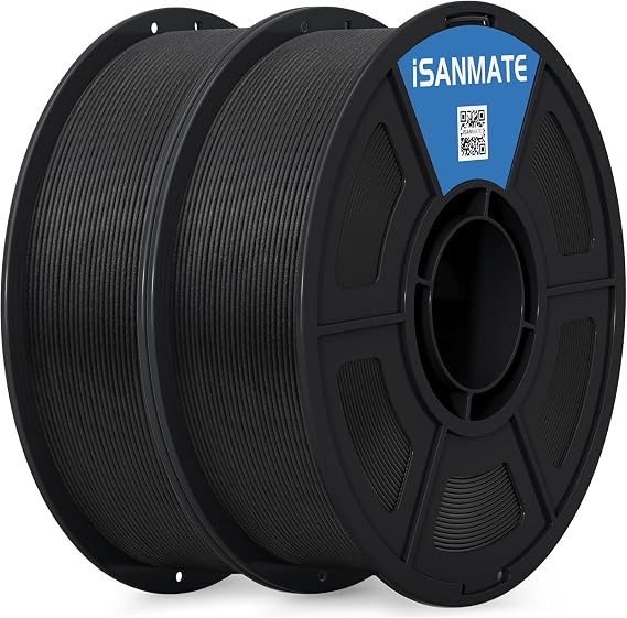 iSANMATE Carbon Fiber ASA Filament 1.75mm, ASA CF Bundle UV/Rain/Heat Resistant Tough 3D Printer Filament, Perfect for Outdoor Functional Parts, 1 kg X 2 (Black + Black)