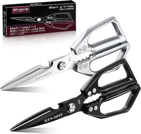Huusk Kitchen Shears Set, Japanese Steel Kitchen Scissors for Food