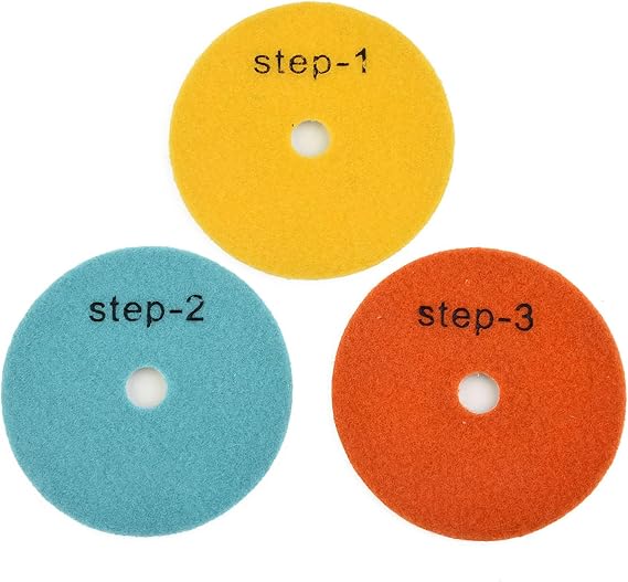3PCS 4 Inch 100mm Dry/wet Diamond 3 Step Polishing Pads Granite Polishing Tool Accessories Polishing Tools