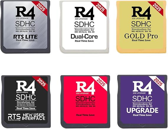 2025 New Version R4 Video Games Memory Flashcard Game Card Adapter Work On DS DSI DSIXL 2DS 2DSXL 3DS 3DSXL (Silver)