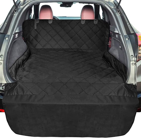 F-color SUV Cargo Liner for Dogs - Heavy Duty Cargo Cover for Mid-Size SUVs | Water Resistant Pet Cargo Cover with Non-Slip Mat, Dog Car Seat Cover Prevents Scratches Pet Hair Mud Dirt for Midsize SUVs