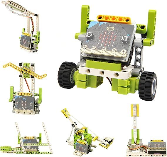 ELECFREAKS Micro Bit Ring: Bit 6-in-1 Starter Kit Programmable Makeup Code Coding Learning Kit with 200+ Building Blocks No Microbits