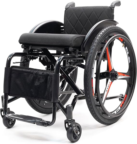 Premium UltraLightweight Wheelchair,Ultra Lightweight Transport Wheelchair for Adults,Foldable,for Storage and Travel,Folding Ergonomic Transport Wheelchairs,Suitable for Teenagers, Adults,Seniors(15.