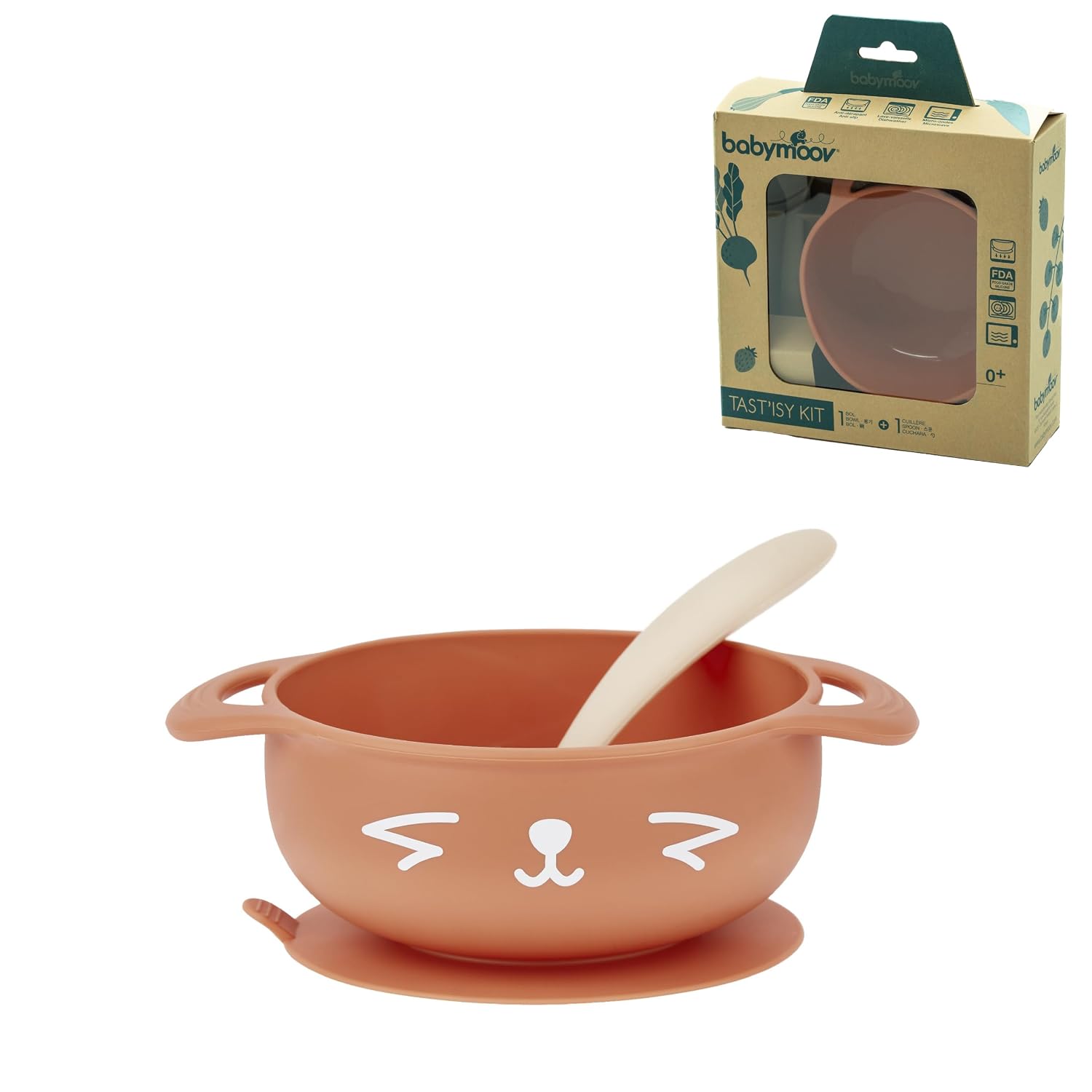 Babymoov TASTISY Baby Feeding Set, BPA-Free Non-Toxic Food Grade Silicone Suction Bowl and Spoon Microwave & Dishwasher Safe