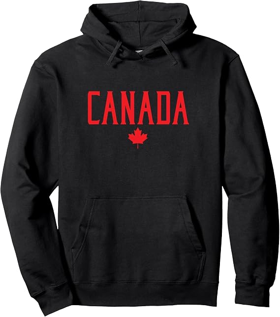 Canada Maple Leaf with Red Text Pullover Hoodie