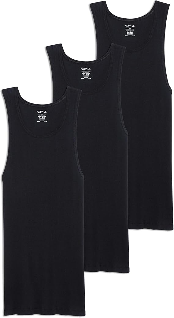 Jockey Men's Undershirt 100% Cotton Big Man A-Shirt Tank - 3 Pack