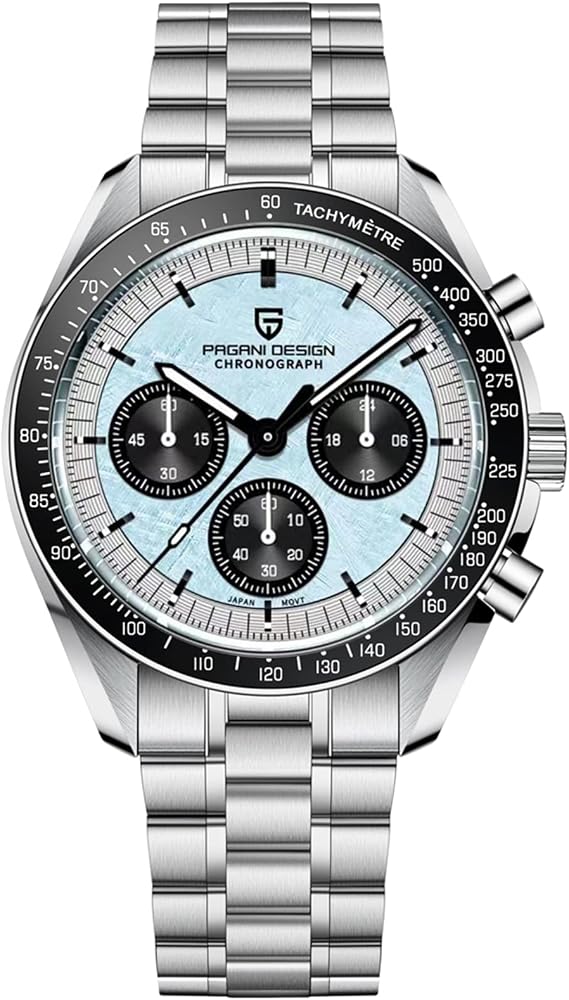 Pagani Design 1701 V3 Men's Chronograph Quartz Dial 40mm VK63 Movement Stainless Steel Mirror Sapphire Watch 100 Metre Water Resistant Sports Watch