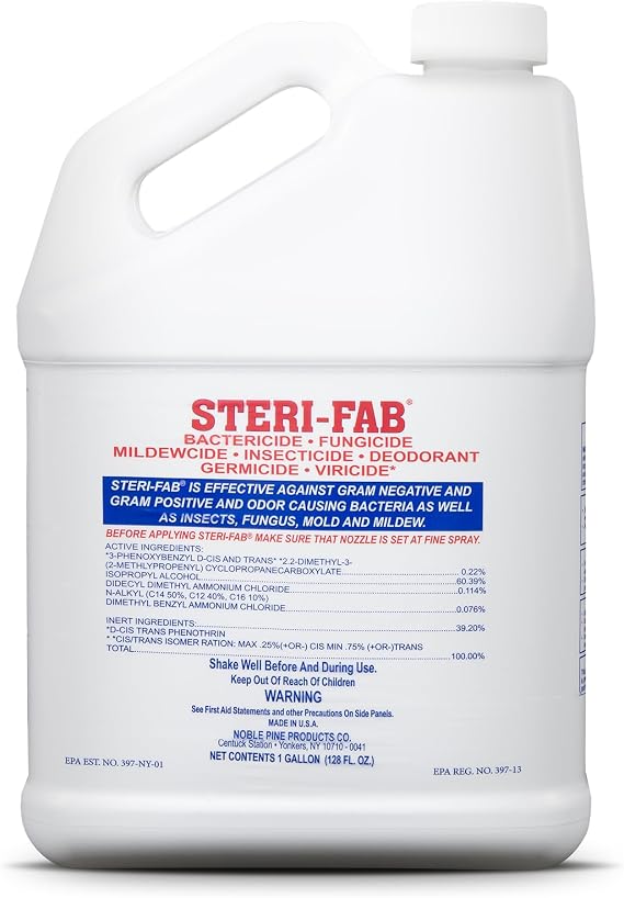 Steri-fab All-in-One Disinfectant & Insecticide Spray Kills Bed Bugs, Fleas, Mites, Roaches, Viruses, Fungi, Odors Quick-Drying, Non-Residual, 1 Gallon Jug