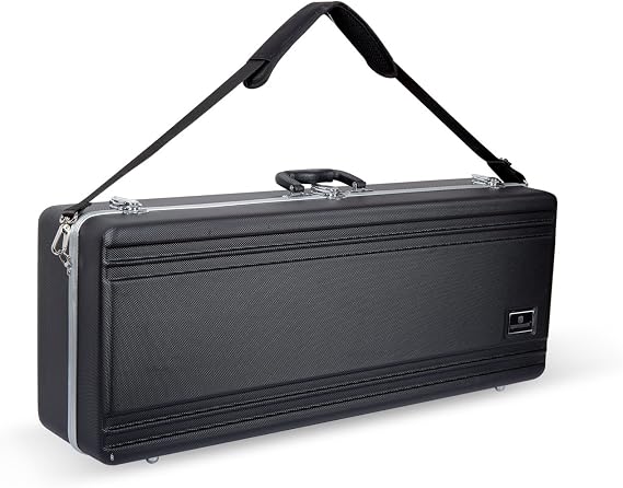 Crossrock ABS Tenor Saxophone Case Rectangular Black Diamond Texture, Deep Blue Velvet Interior, Security Lock & Detachable Strap