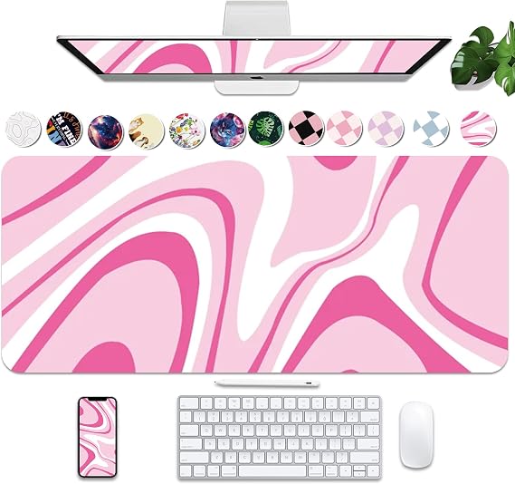 Large Desk Mat 35.4" x 15.7", PU Leather Desk Mats Mouse Pad Protector, Large Mouse Pad Non-Slip, Waterproof Writing Pad for Office and Home
