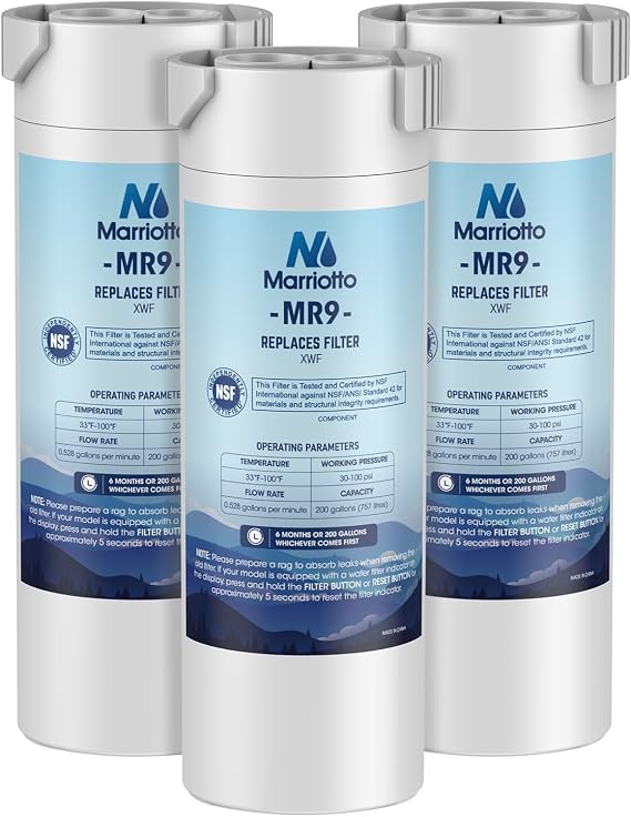 MARRIOTTO XWF Replacement for GE XWF Refrigerator Water Filter 3 Pack