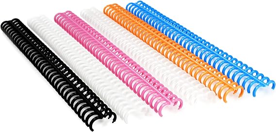 Rayson Click Binding Spines, 34-Hole Click Binding Ring for A4 and U.S. Letter Size Paper, Multi-Color, 1/2" Diameter, 3:1 Pitch, Binds Up to 90 Sheets, 30 Pack