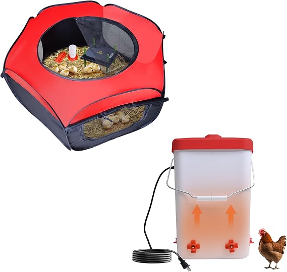Tetuga Chicken Brooder Box & Heated Chicken Waterer 3 Gallon