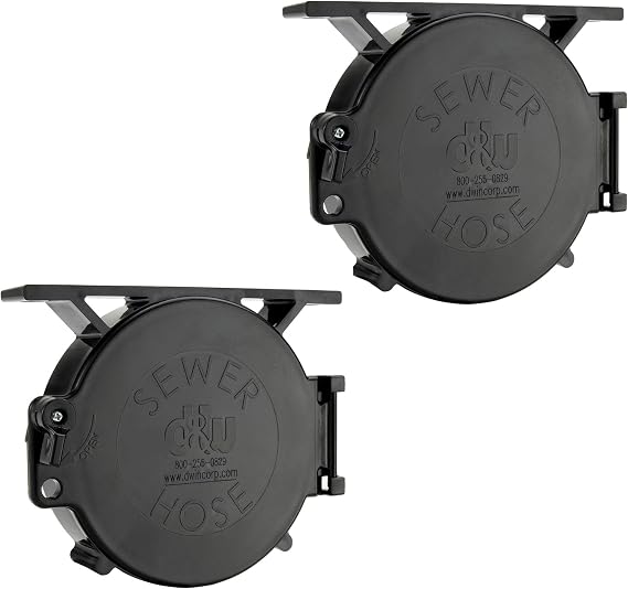RecPro RV Super Tube Replacement Hatch Door & Bracket 6 x 6 x 2 | Durable Plastic End Caps for RV Sewer Hose Carrier Tubes | Latching Closure for Secure & Easy Access | 2 Pack