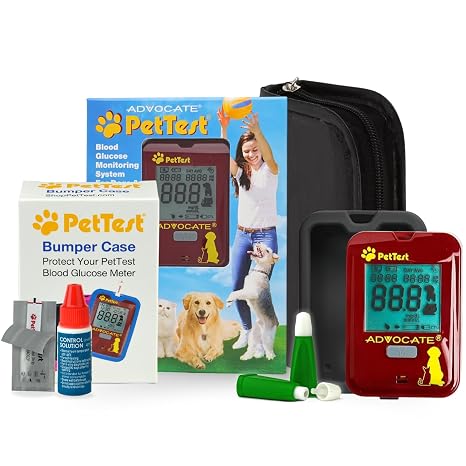 PetTest Pet Glucose Monitor Kit and Black Bumper Case