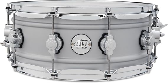 DW Design Series Aluminum Snare Drum - 5.5x14, Matte Aluminum