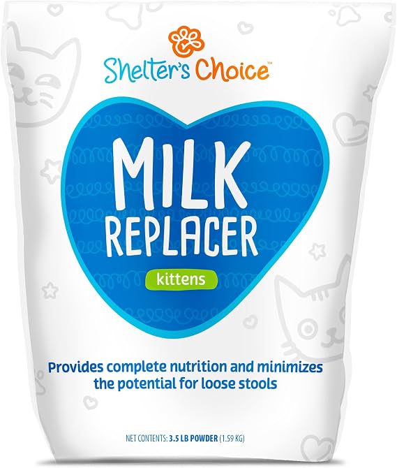 Revival Animal Health Shelters Choice Kitten Milk Replacer Powder, Complete and Balanced Milk Formula for Kittens and Adult Cats, Supports Healthy Growth and Digestion, 3.5 lb