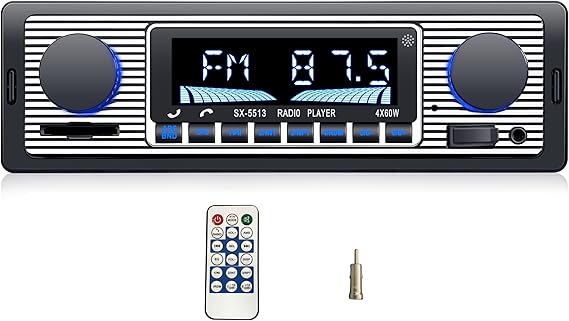 Retro Single Din Radio Bluetooth Hands Free FM MP3 for Drivers