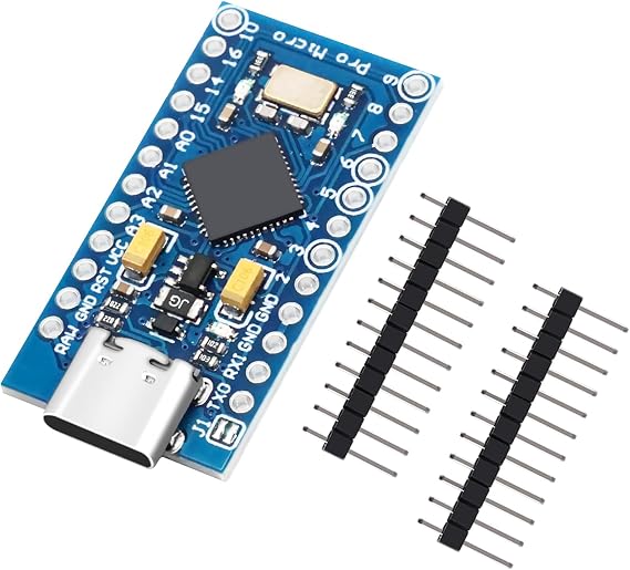 Pro Micro Development Boards with 32U4 5V/16MHz Microcontroller, Pro Micro Board with USB C Interface Compatible with Arduino Micro