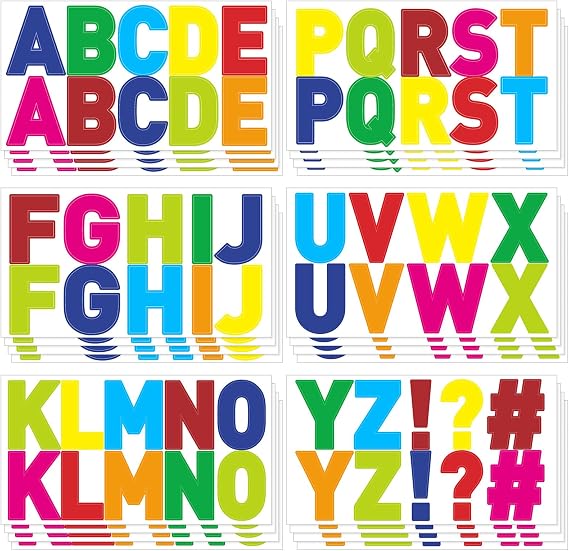 Chinco 232 Pcs 24 Sheets Large Letter Stickers for Bulletin Board, 2.5 Inch