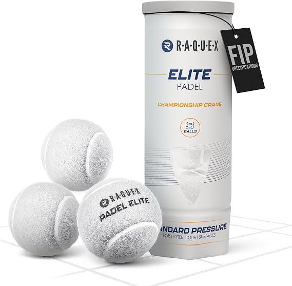 Raquex Elite White Padel Balls - for All Court Surfaces - FIP Approved
