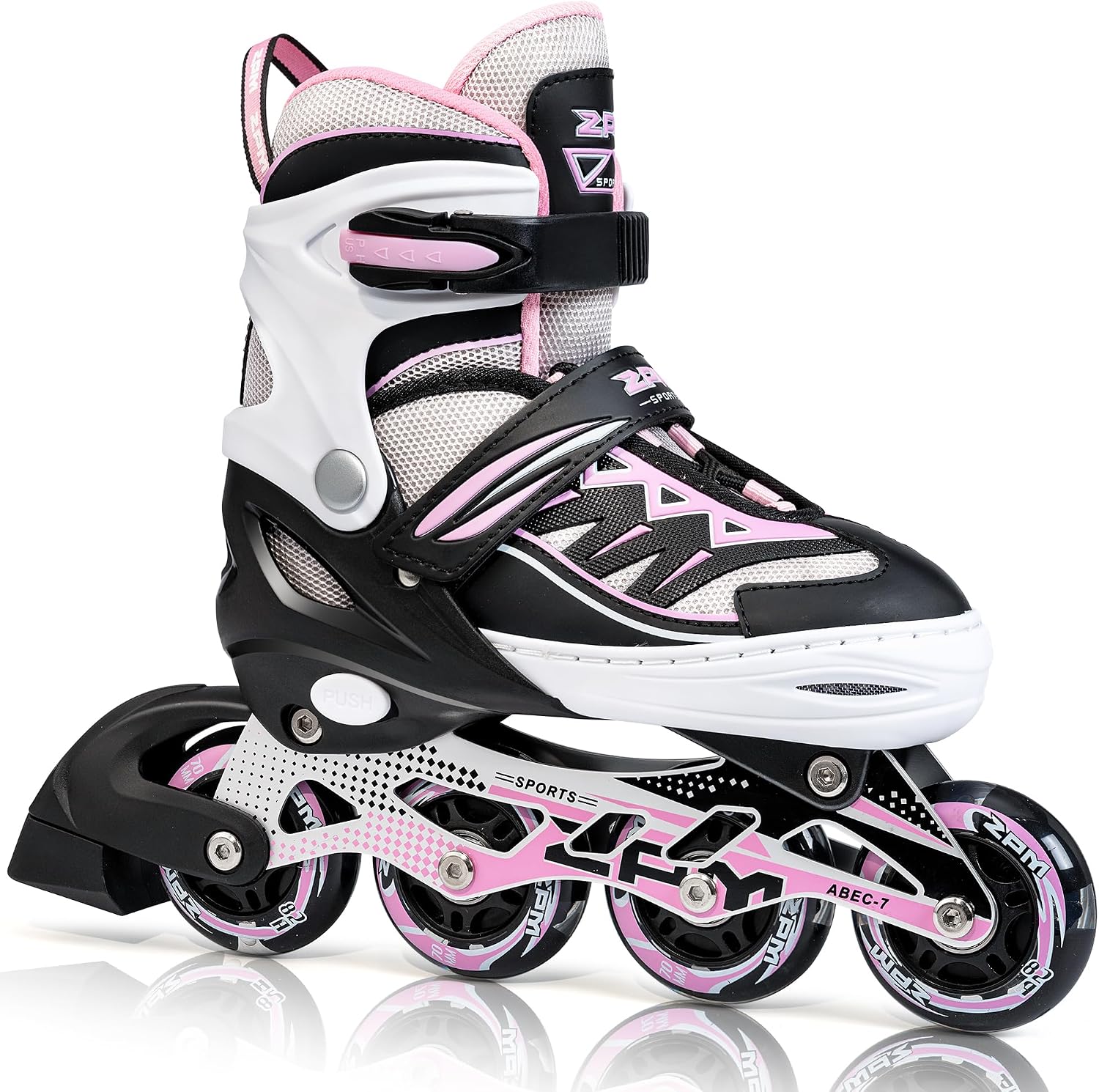 2pm Sports Adjustable Inline Skates, Stylish Design Beginner Roller Skates for Boys and Girls