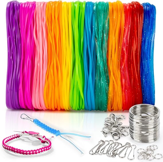 RAINFLOW Plastic Lanyard String Kit - 12 Colors Lacing Cord Bracelet Making