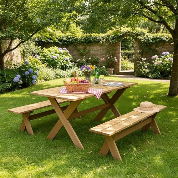 northbeam X-Frame Picnic Table Dining Set
