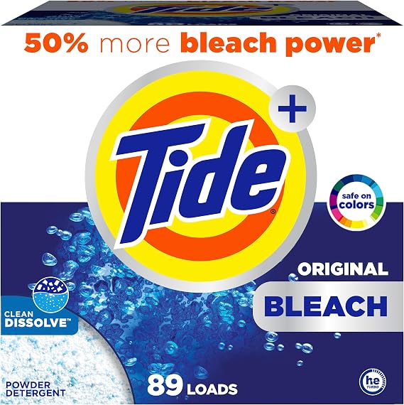 Tide Powder Laundry Detergent, Original Scent, 8 Loads, 129 oz