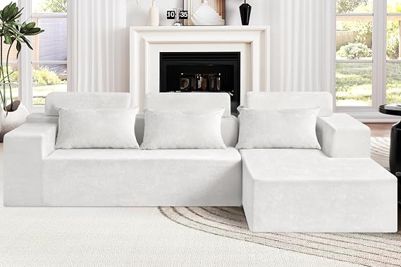 105" Modular Sectional Sofa for Living Room,Cloud Couch with L-Shape Chaise