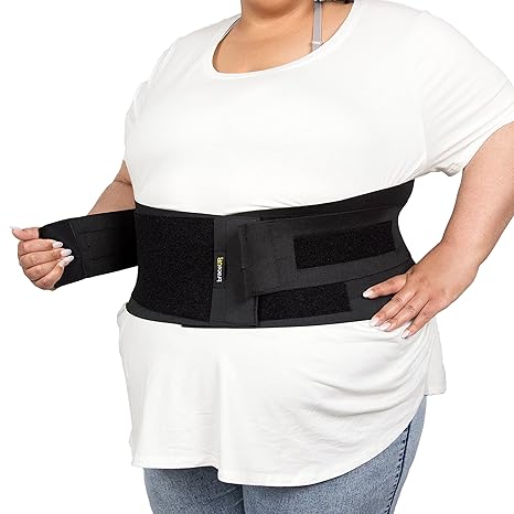 BraceUP Plus Size Back Support Brace for Woman and Man - 3XL to 5XL Extra Large Lower Back Support with Straps and Compressions, Herniated Disc Back Pain Relief, Abdominal Plus Size Binder (3XL)