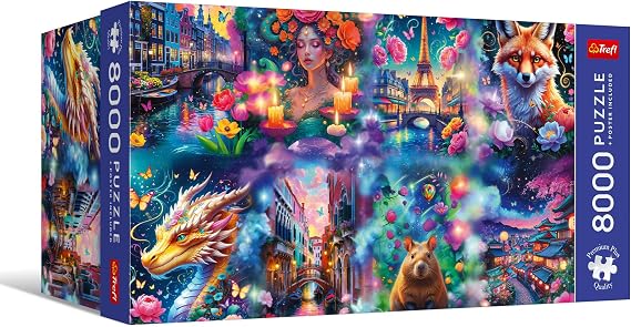 Trefl Premium Plus Quality Colorful World Puzzle - 8,000 Pieces - Timeless Theme Series - Perfect Compatible Pieces for Adults and Children 14+