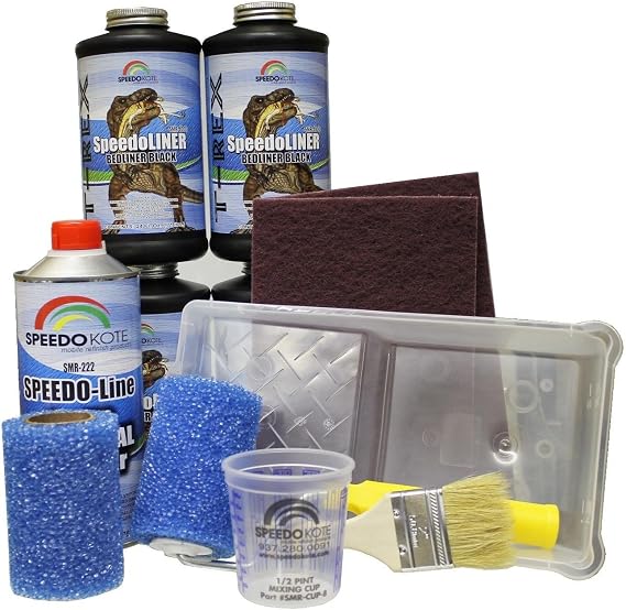 Speedokote SMR-1000ROLL-K4 T-Rex Black Roll On Truck Bed Liner, 2K Urethane, 4 quart kit