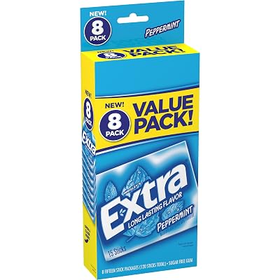 Extra Peppermint Sugarfree Gum, value pack , 8 Count