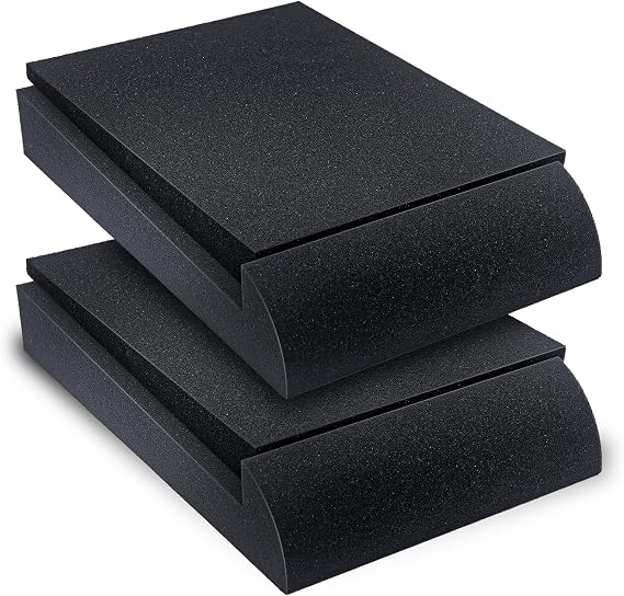 Liquid Stands Black 3-4.5" Studio Monitor Speaker Stand - High-Density Foam Pads with Non-Slip Surface & 5 Adjustable Angles - Ideal for Floor, Desktop or Bookshelf