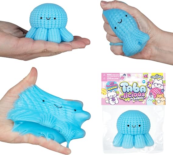 ORB Tabaliciousぬいぐるみ TABA スクイッシータコぬいぐるみ - かぎ針編みスタイル TABAアニマルぬいぐるみ - 柔らかい粘着タバ - おいしいスクイーズ - 楽しいストレス解消 - かわいい感覚とフィジェットおもちゃ 子供と大人