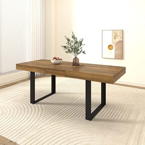 Rectangle Extendable Dining Table for 6-8 Person