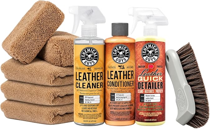 Chemical Guys, 9-Piece Leather Cleaner & Conditioner Kit for Car Interiors