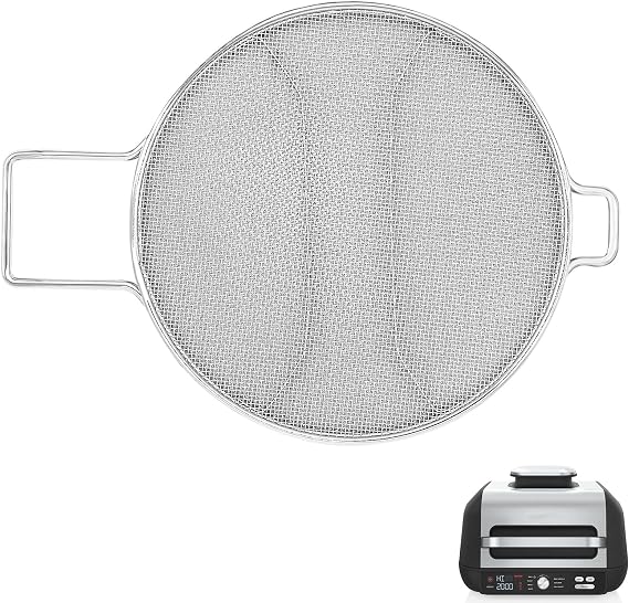 Splatter Shield for Ninja Foodi Smart XL Pro 7 in 1 Indoor Grill, Replacement Stainless Steel Splatter Screen Air Fryer Accessories for Ninja Foodi AG651UK Air Fryer